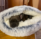 Enclosed Dog Cave Bed – Cosy Fleece Snuggle Nest for Small Dogs