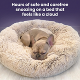 Orthopedic Memory Foam Dog Cuddle Bed – Round Donut Design with Raised Edges