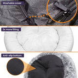 Orthopedic Memory Foam Dog Cuddle Bed – Round Donut Design with Raised Edges