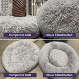 Orthopedic Memory Foam Dog Cuddle Bed – Round Donut Design with Raised Edges