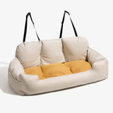 Large Orthopedic Dog Car Seat – Plush Fluffy Travel Couch Bed