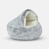 Enclosed Dog Cave Bed – Cosy Fleece Snuggle Nest for Small Dogs