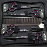Dog Grooming Scissors Set – Straight, Curved & Thinning Shears (4-Piece)