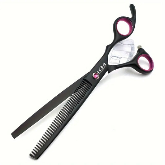 Dog Grooming Scissors Set – Straight, Curved & Thinning Shears (4-Piece)