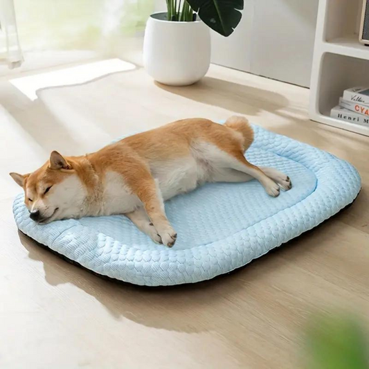 Cooling Memory Foam Dog Bed – Ice Silk Breathable & Washable