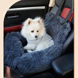 Fluffy Plush Dog Car Seat – Non-Slip, Super Soft & Safe