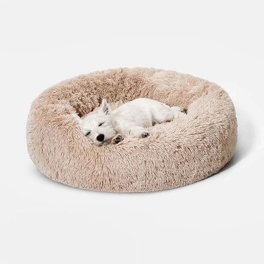 Orthopedic Memory Foam Dog Cuddle Bed – Round Donut Design with Raised Edges