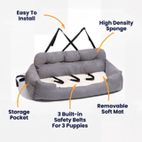 Large Orthopedic Dog Car Seat – Plush Fluffy Travel Couch Bed